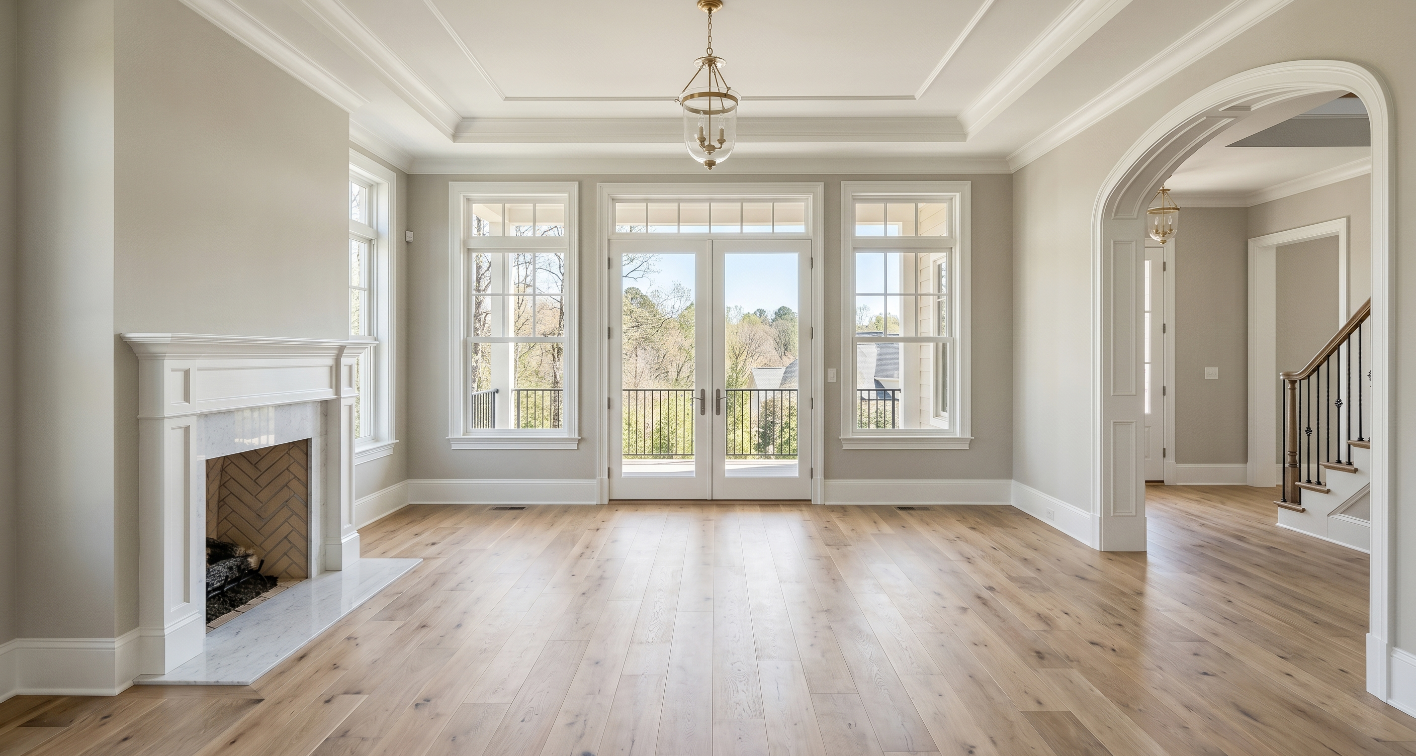 Vacant living room before virtual staging.
